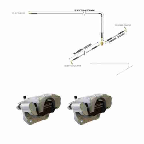 Single Axle Hydraulic Brake Line Kit |2 xHydrualic Calipers